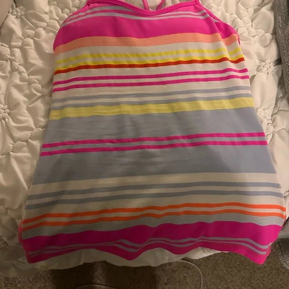Lululemon Pink and Yellow Striped Tank Top - Picture 3 of 3
